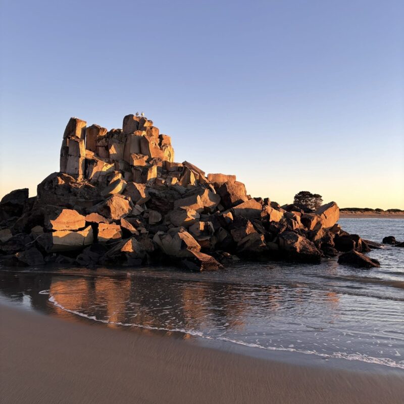 Rock formation at Sumner beach in Christchurch