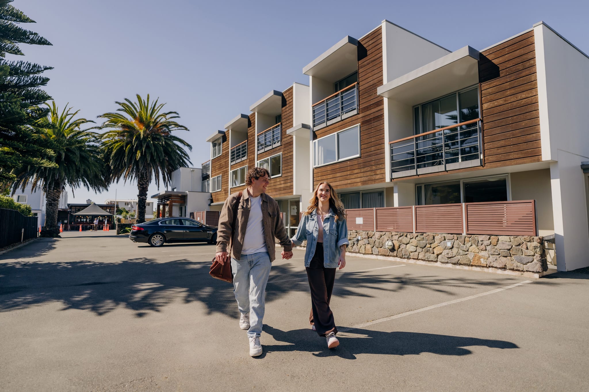 Guests checking in to Sumner Bay Motel in Christchurch