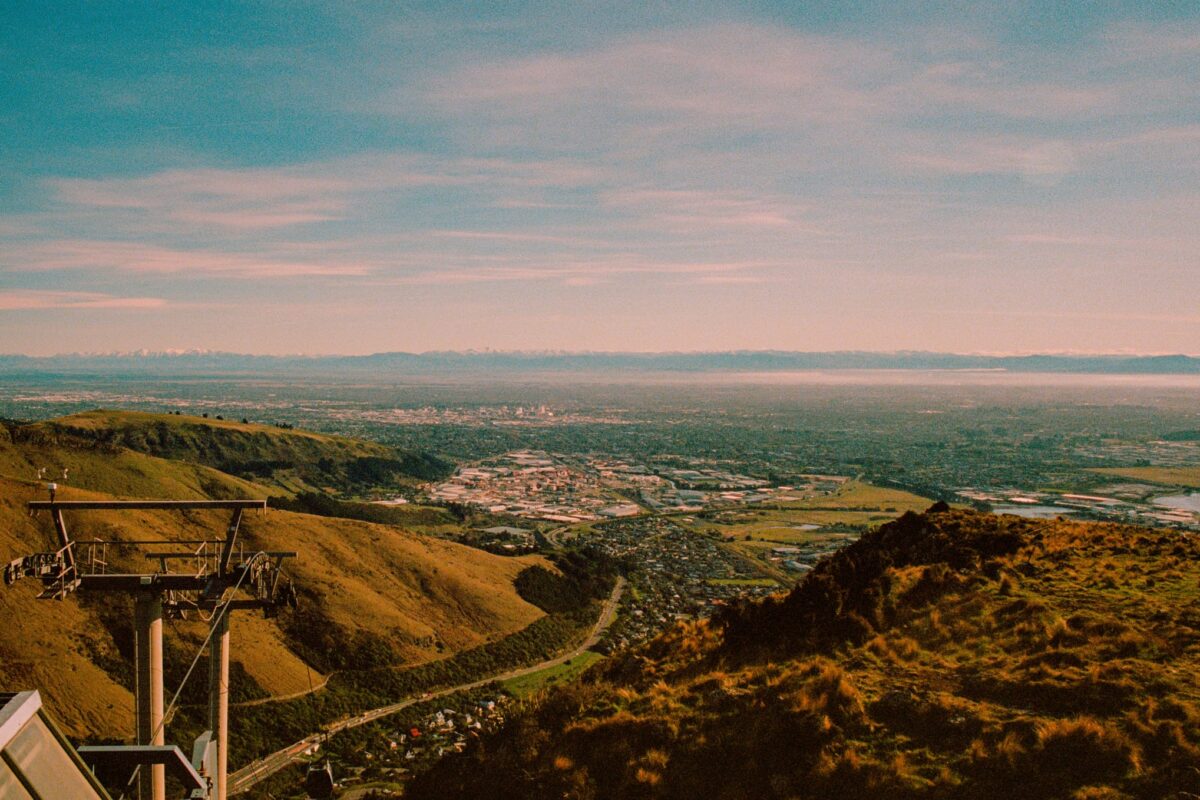 Aerial view of Christchurch from Port Hills - things to do in Sumner