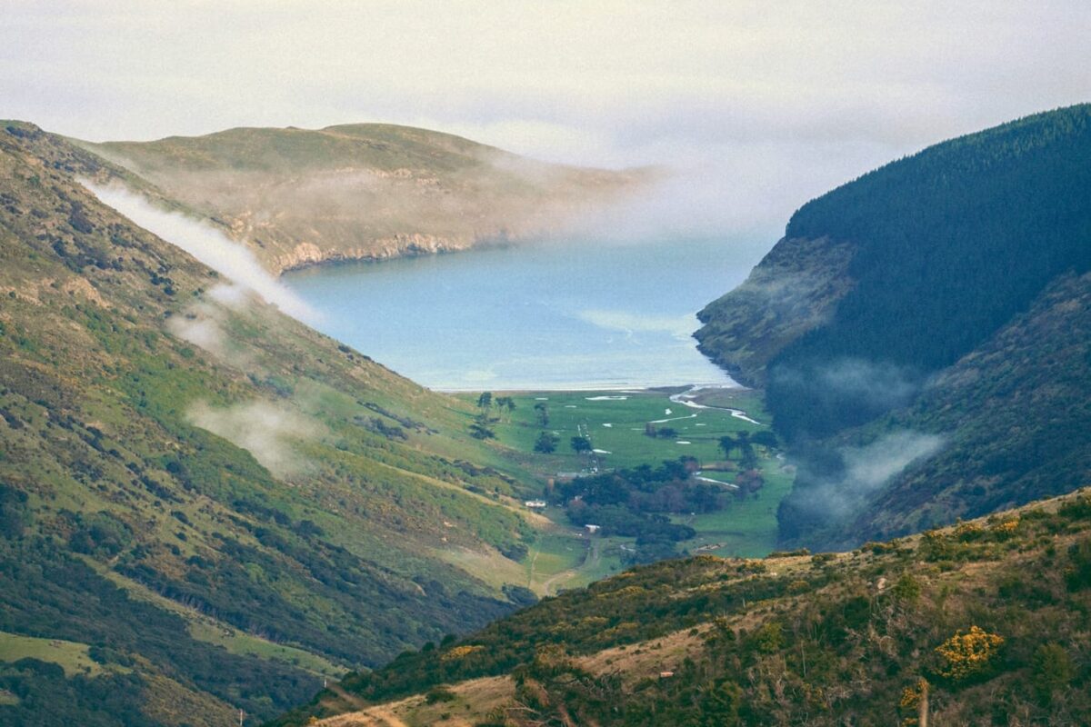 Banks Peninsula view near Sumner Beach